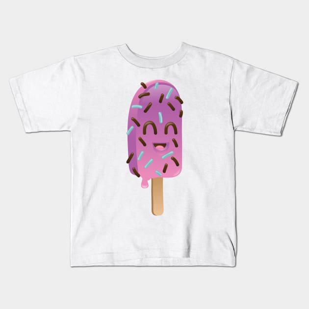 Happy Ice Cream Kids T-Shirt by OlyaYang